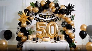 54Pcs 70th Birthday Decorations for Men Women, Black and Gold Balloon, Large Number 70 Fabulous, Star Balloons Party Decorations with Happy 70th Birthday Banner, 70 Year Old Anniversary Decor Supplies