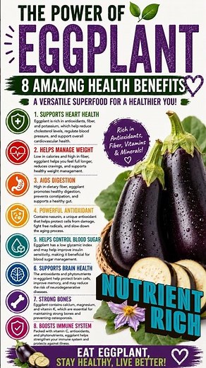 The Power of Eggplant 🍆 | 8 Amazing Health Benefits You Need to Know!