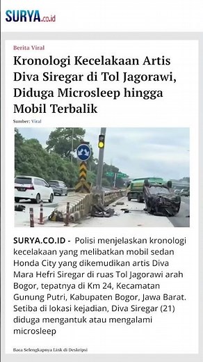 Kronologi Kecelakaan Artis Diva Siregar di Tol Jagorawi, Diduga Microsleep hingga Mobil Terbalik
