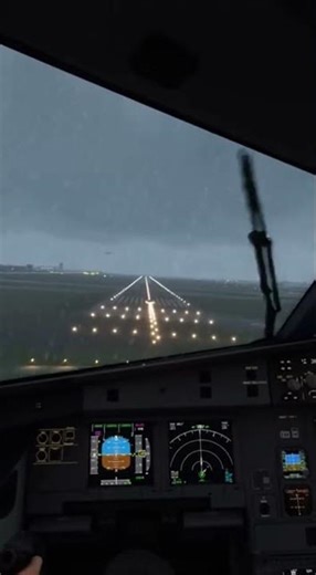 Reverse Thrust Landing in Heavy Conditions #simulator #pilot #aviation