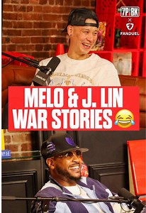 “[Melo] hit my head so hard … my whole mohawk was shaking.” Melo & Jeremy Lin were WEAK reminiscing over their on-court battles 🤣 #7pminbrooklyn #carmeloanthony #nba #knicks #comedy