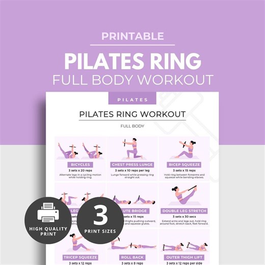 Pilates Ring Full Body Workout, Printable Pilates Workout Poster PDF, Pilates Ring Exercises, Home Fitness, Pilates Wall Art, Pilates Decor - Etsy UK