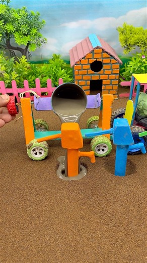 😱 Real Working Mini Tractor Making Cement Pillar | Amazing DIY Construction Machine 🚜 #shorts