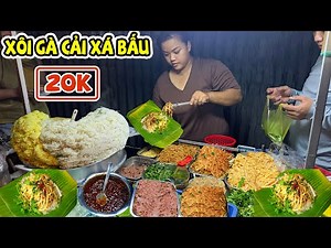 Delicious and Cheap Sticky Rice with Chicken and Pickled Cabbage for 20K on Saigon Sidewalk, Just...