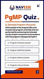 PgMP Exam Prep Q-24 #programmanagement #projectmanagement #youtubeshorts #program