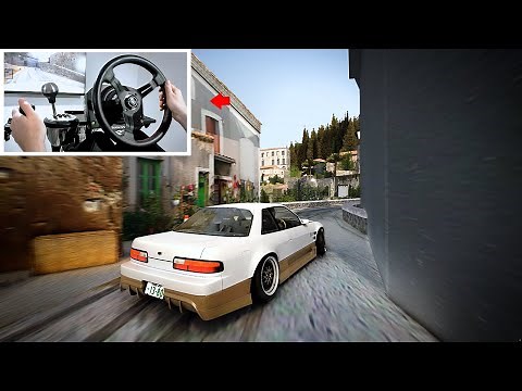 Assetto Corsa Drifting Tight Rally Stage in Origin PS13 - 4K Gameplay w/Steering Wheel