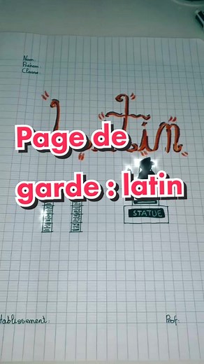 Page de garde de latin 🛣 // Ja fais le quelle mtn ? 💕🦋#pourtoi #backtoschool #pagedegarde #latin