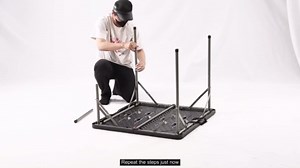 34" Folding Card Table, Heavy Duty Plastic Square Table - Handle & Lock& Portable，for Camping, BBQ, Party (Square, Black)