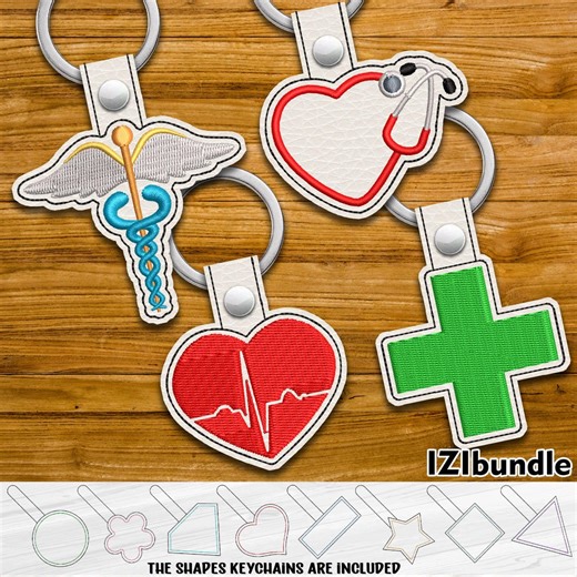 Medical Signs Embroidery Keychain Design, Snap Key Fob Tab (digital Download) ITH - Etsy
