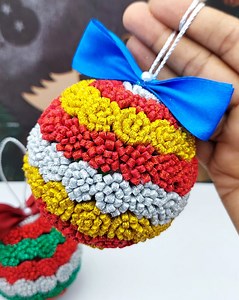 129K views · 1.7K reactions | ❄Christmas Ornaments❄ Handmade Cute Ball Making For Upcoming Christmas Tree Decorations Very Easy Christmas Ball Making Tutorial With Eva Foam Sheet Paper #Christmas #crafts #homedecor #christmasball | Creative Art & Craft Ideas | Facebook