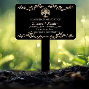 Custom Memorial Tree Plaque: Personalized Engraved Sign With Stake, Available in Multiple Colors. Perfect for Gifting, Honoring Loved Ones - Etsy