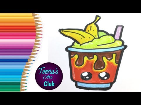 How to draw Banana smoothie Cute Easy drawing step by step drawing for kids, beginners and toddlers