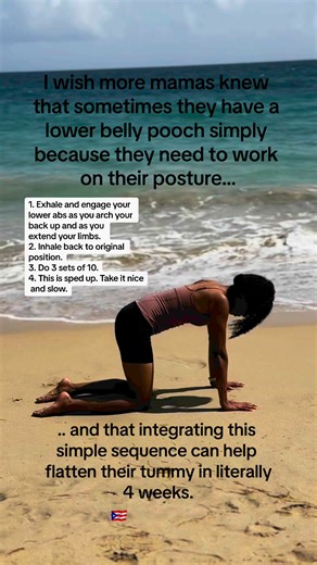 Hunching over and allowing our chest to cave in only allows our breath to push our lower belly out over and over again. Exercises like these can help to strengthen the muscles that support upright posture and help to tighten the lower abs. It’s a critical part of regaining proper core function. | Mommy Mango