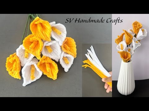 How to make beautiful Calla Lily’s with Pipe cleaner\\Chenille wire | DIY flower ideas | Craft ideas