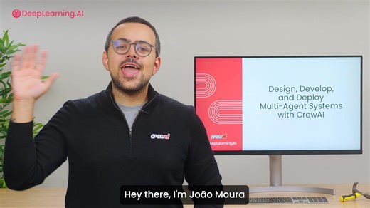 DeepLearning.AI on Instagram: "Our course "Design, Develop, and Deploy Multi-Agent Systems with CrewAI" is now available on @Coursera! Learn from João Moura, Co-Founder and CEO of @CrewAIINC, how to build collaborative AI agents that utilize tools, memory, and guardrails to handle real-world workflows at scale. Enroll now at the link in bio or comment "Crew" to receive the link in your inbox."