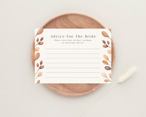 Advice for the Bride Card | Fall Bridal Shower Game | Autumn Bridal Shower Activity | Editable Advice Card | Templett - Etsy Canada
