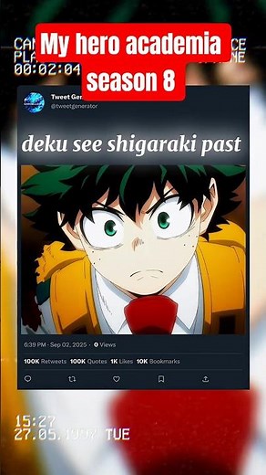 deku see shigaraki past | My hero academia final season 8 #shorts #mha #anime #guess