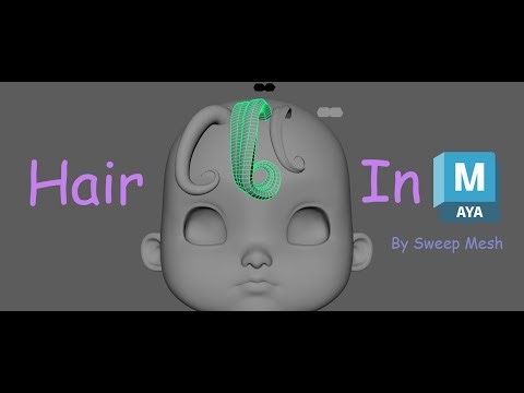 Make Hair in Maya By Sweep Mesh 💇‍♀️✨