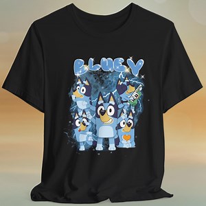 Blue Dog Family Bootleg Cartoon Shirt – Cute Funny Graphic Tee for Kids & Fans Gift - Etsy