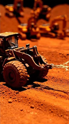 Miniature Heavy Equipment Power! 💪 Toy Loaders Towing Challenge on Red Dirt! 🚧