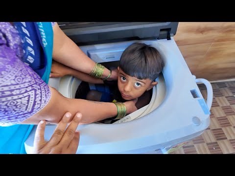 माऊली Washing Machine मध्ये आडकला 🫣#भांडण