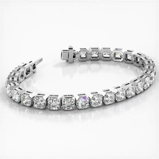 Asscher Cut Diamond Tennis Bracelet