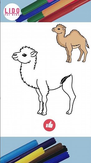 How to Draw a Cute Camel 🐪 Easy Drawing for Kids #lidoartworks short