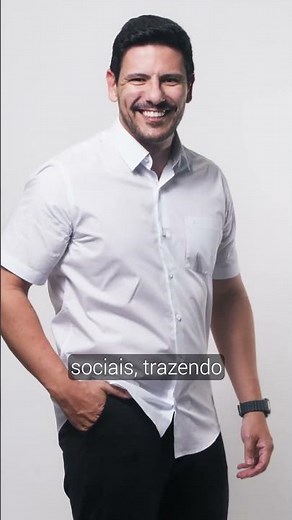 Camisa Social Masculina Manga Curta de Algodão
