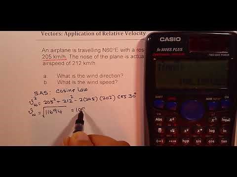 VECTORS Find Wind Velocity from Ground Velocity and heading of the airplane - EDEXCEL - GCSE