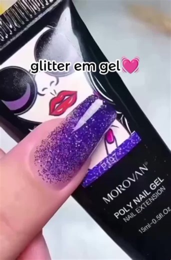 #unha #glitter #gel #brilho #fyp