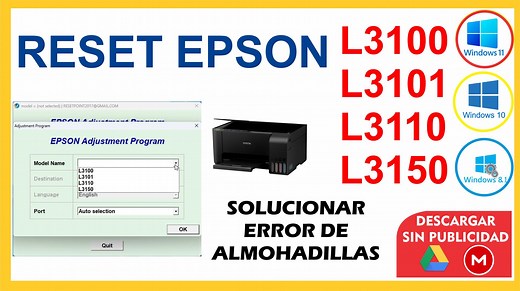 7.2K views · 167 reactions | RESET EPSON L3100, L3101, L3110, L3150...
