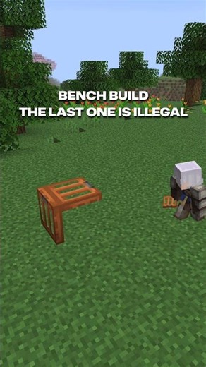 Four ways to build stylist outdoor bench in Minecraft #minecraft #shorts