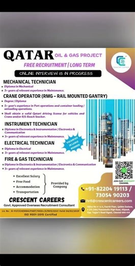 Jobs in Qatar May 2026 | Hiring Crane Operators & Technicians 🏗️