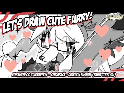Fusing a bunny and a fox together |✦PKMN Cinderace + Delphox! - Lineart ☆ (Paint Tool SAI)✦
