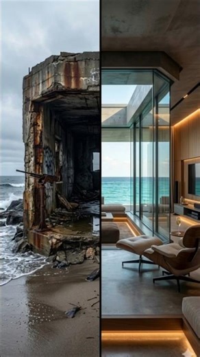 “From Rusted Ruin to $10M Ocean Glass Bunker” #timelapse #bunker #shorts