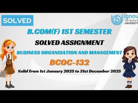 BCOC-132 BCOM(F) Solved Assignment 2025| IGNOU Bcom 1st Semester Assignment Solution 2k25 Video