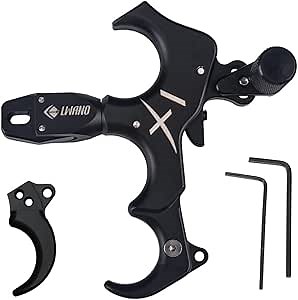 Archery Thumb Release Aid 3 or 4 Finger Grip Adjustable for Left Hand & Right Hand, Bow Release Thumb Trigger with 360 Degree Rotate Clamp for Compound Bow