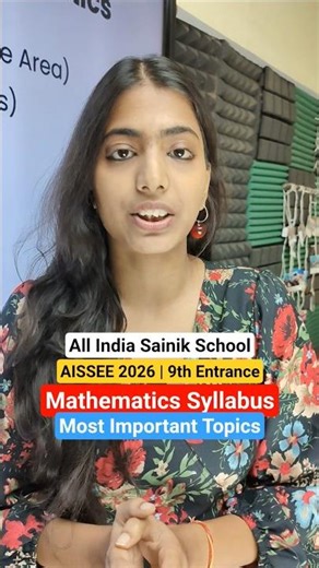 AISSEE 2026 Class 9th Entrance Mathematics Most important topics | All India Sainik School
