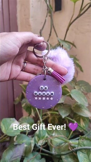 Resin Keychain for Doctor with Preserved Name and Pictures | Purple Resin Keychain Gift Idea