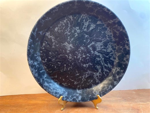 Bennington Potters Black on Slate 8.5” Luncheon Plate Made in Vermont - Etsy