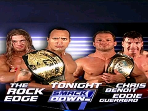 WWF The Rock&Edge vs Chris Benoit & Eddie Guerrero(SmackDown 2002.8.20)