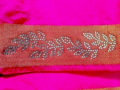 saree stone work tutorial for border design