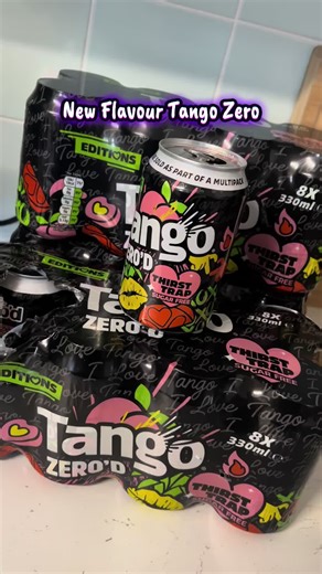 Get 24 cans of the new tango zero drink. Peach with a hint of orange and pineapple. Yummy. #tango #drink #cans #fizzy #tiktokmademebuyit