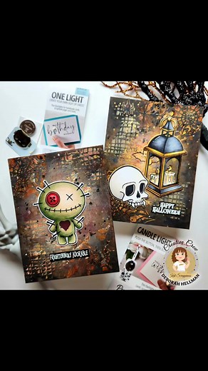 Feeling creative? Check out my spooky mixed media cards that light up using Pear Blossom Press Lights now available at KatScrappiness.com https://tidd.ly/4oIc9cr | Deborah Hellman