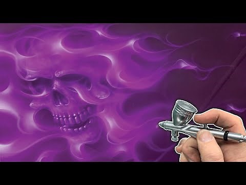 How to Airbrush a Skull with Fuchsia Flames