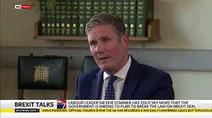 "He promised the British people he'd get a good deal, he needs to deliver on that promise." Labour leader Sir Keir Starmer has told Sky's Beth Rigby the government is "wrong" to plan to break the law on the #Brexit deal. More on this story: https://trib.al/iHV31dw | Sky News