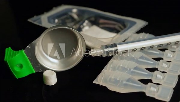 Safe drug use kit for drug users and addictive to substances for safe consumption. Kit may use for vein injection of Fentanyl, Cocaine, Crystal meth and Crack Cocaine.