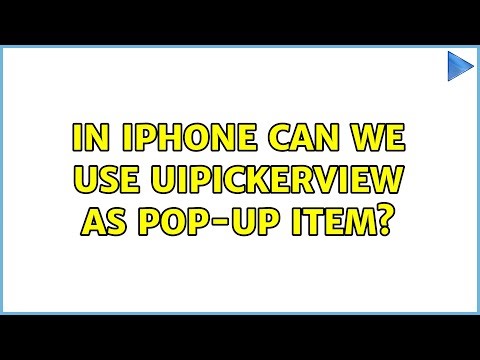 in iPhone can we use UiPickerview as pop-up item?