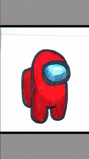 EASY Red Imposter Drawing Tutorial (Among Us Short) #art #drawing #howtodraw