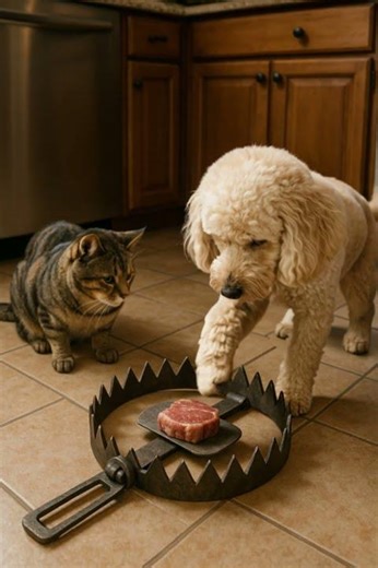 Will the Cat and Dog Stay Calm When They See the Bait 🐱🔇